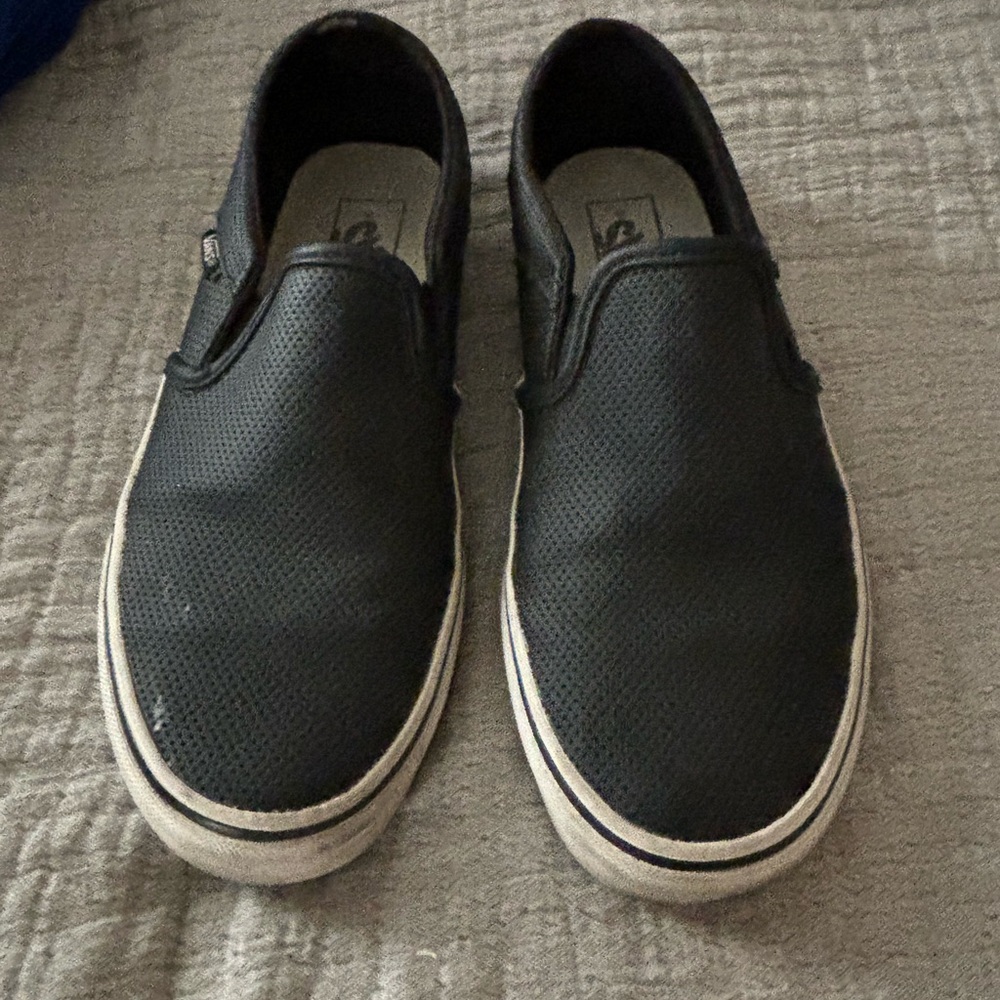Vans black leather shoes